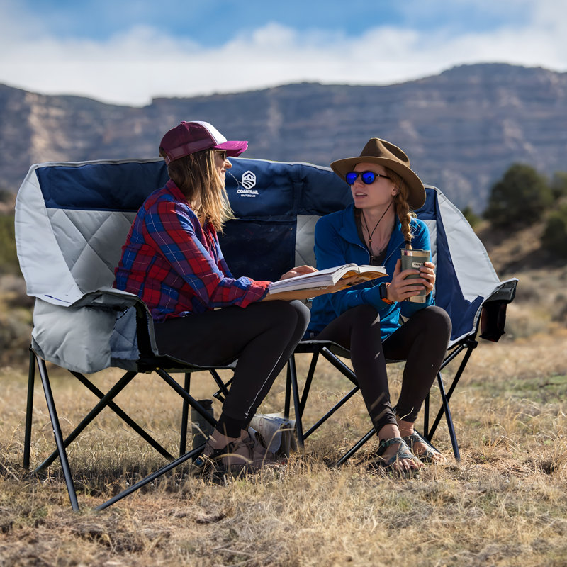 Coastrail Outdoor Outdoor Camping Chair Folding Premium Loveseat Double